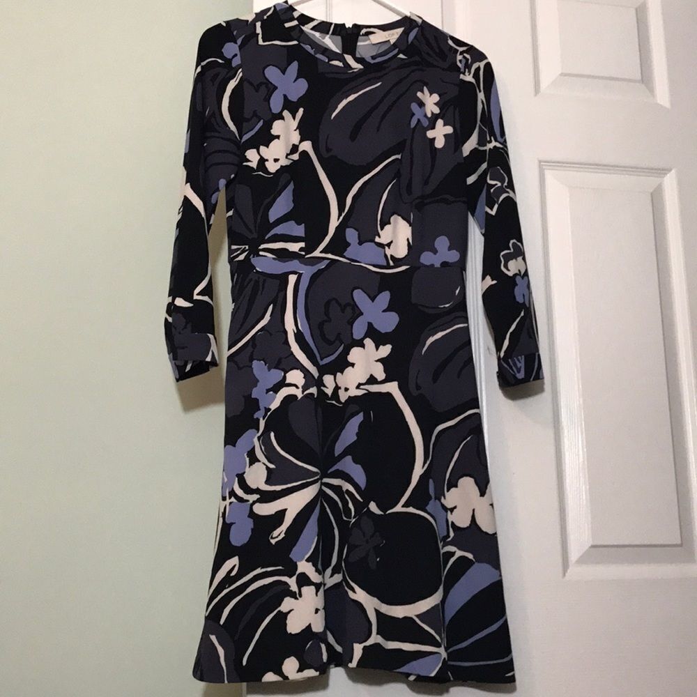 LOFT Paint Floral Flare Dress, size 0,
Poly/spandex, on-seam pockets - Picture 5 of 9